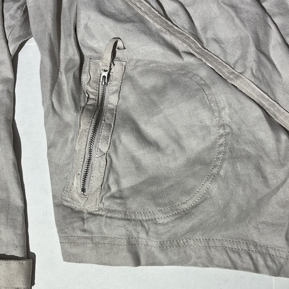Anthropologie shacket lightweight jacket womens small cream moto open hang linen - Picture 5 of 10